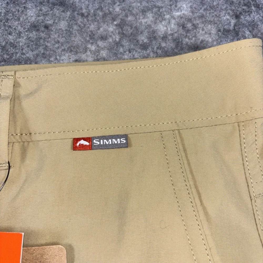 Simms Fishing Superlight Shorts Men's 40‎ Cork Tan Stretch Waist Golf UPF 50